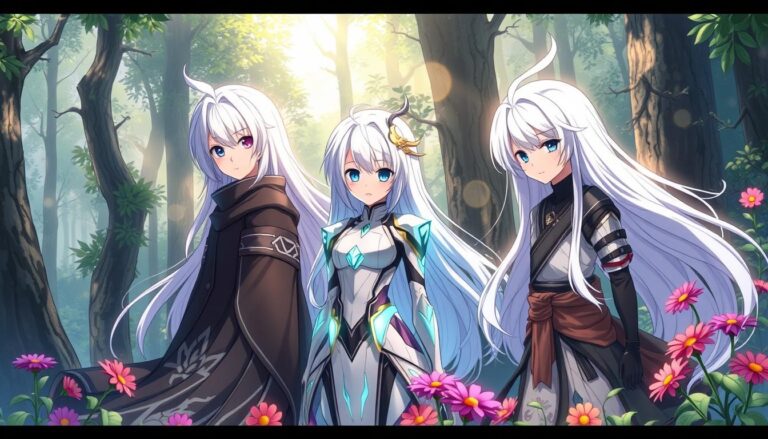 white haired anime characters